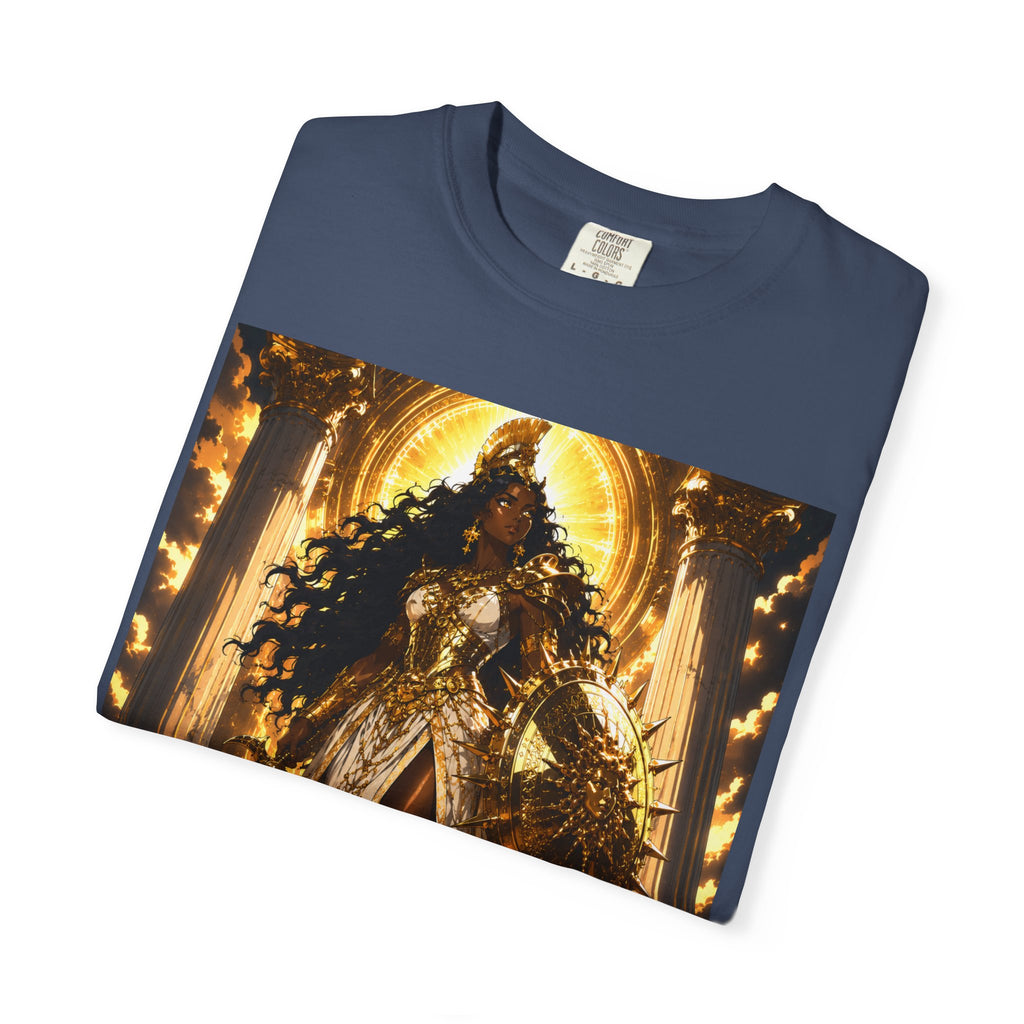 Athena Goddess Graphic T-Shirt — Golden Mythology Art Tee