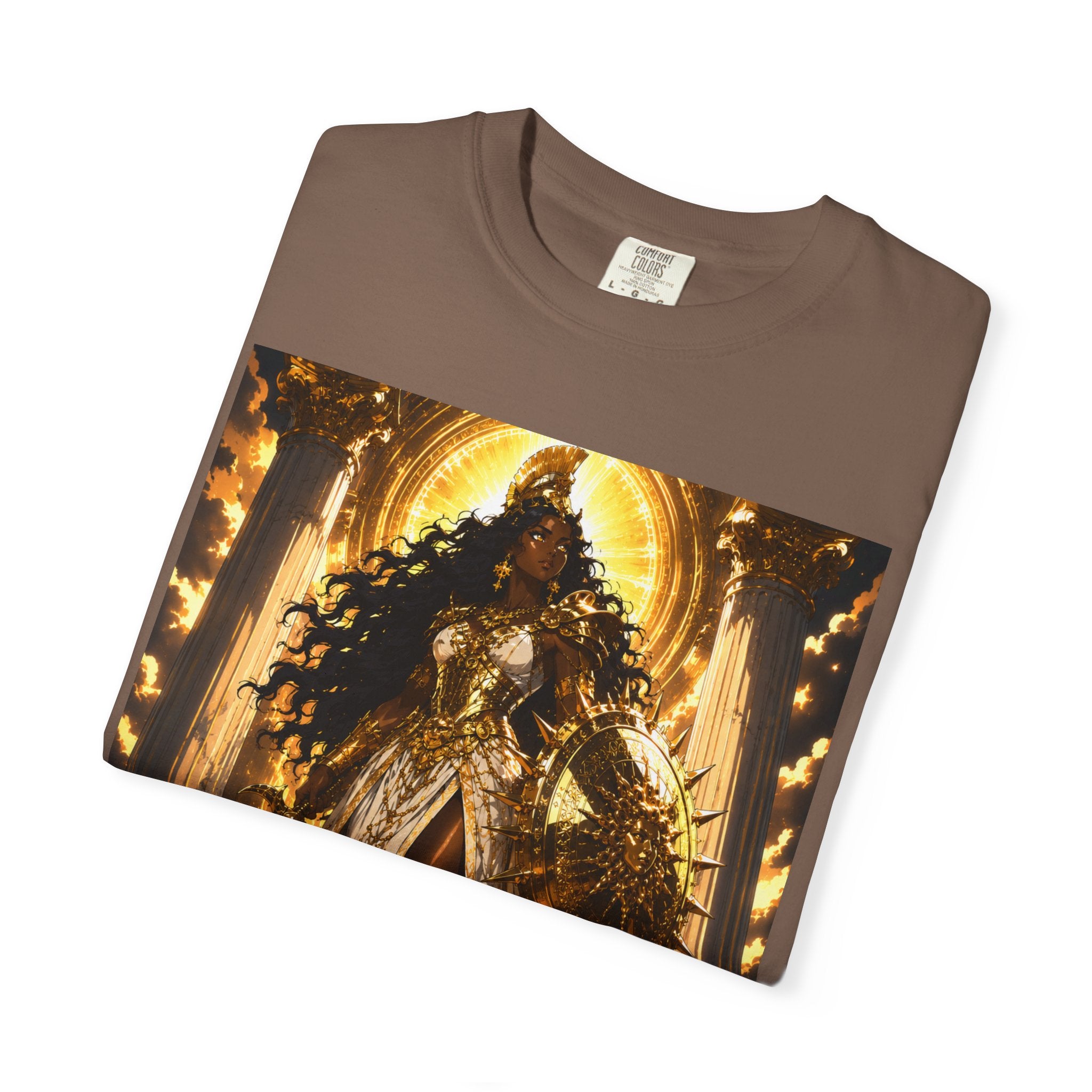 Athena Goddess Graphic T-Shirt — Golden Mythology Art Tee
