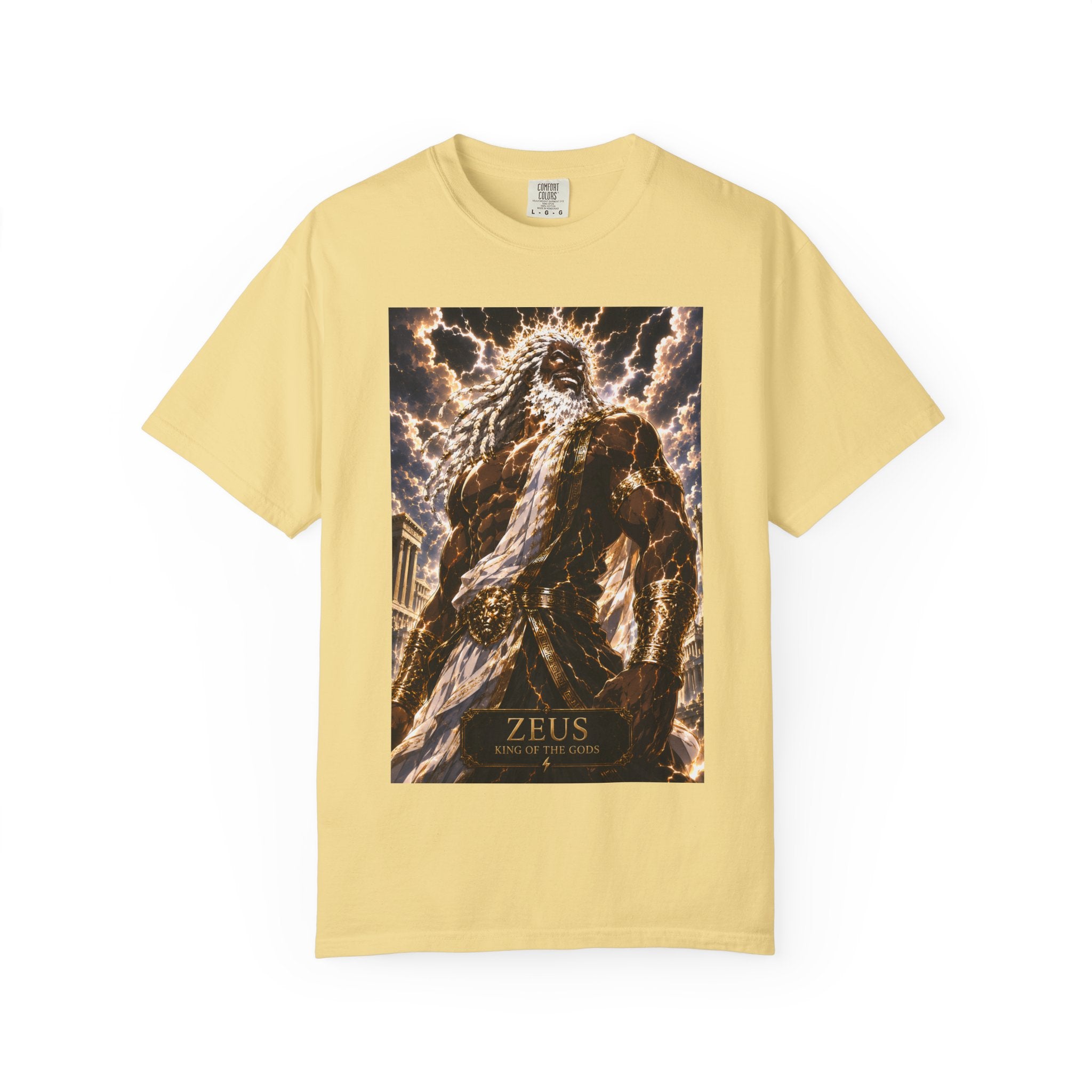 Zeus Graphic T-Shirt — Mythic Lightning God Poster Tee