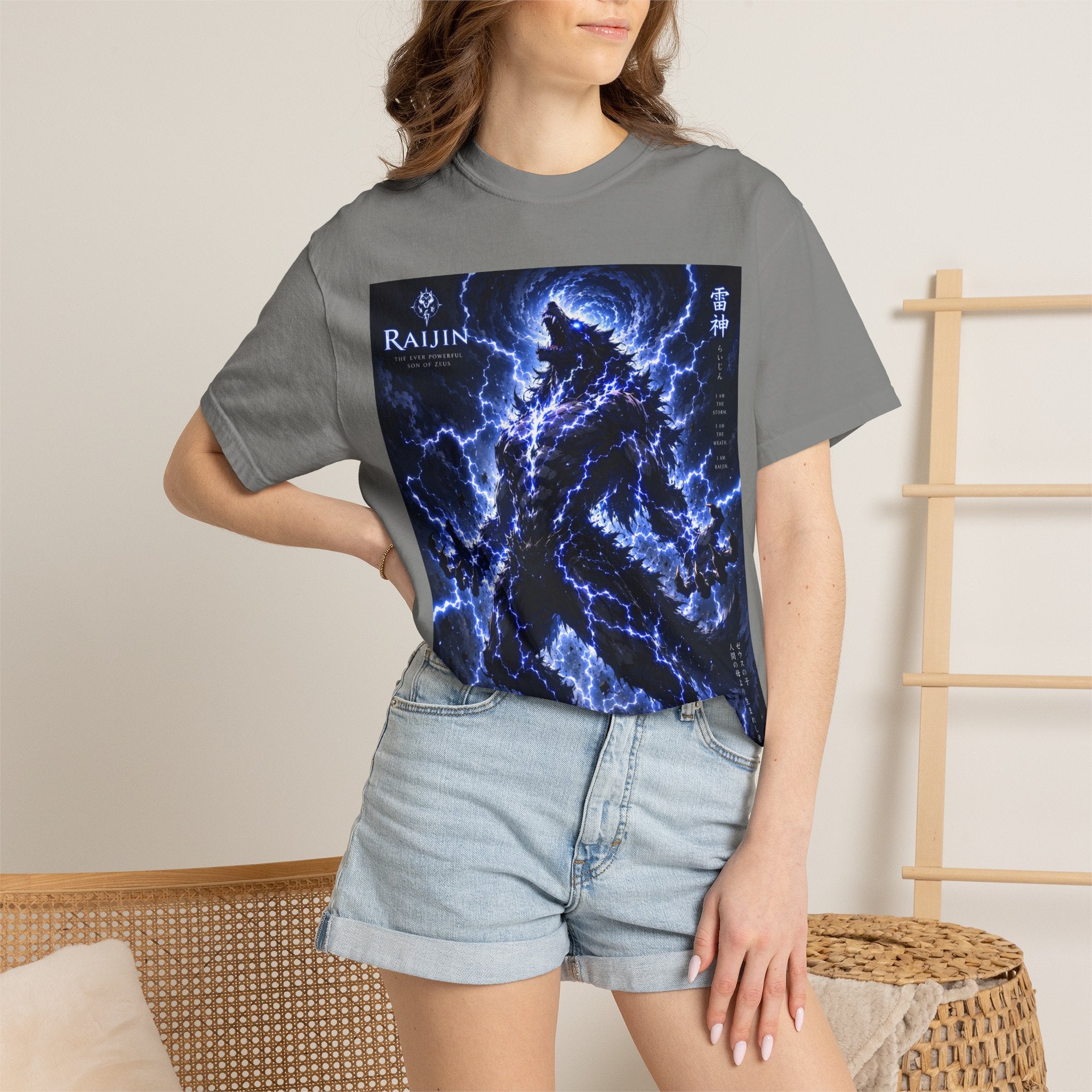 Raijin Lightning T-Shirt — 'I Am the Storm, I Am the Wrath' Graphic Tee