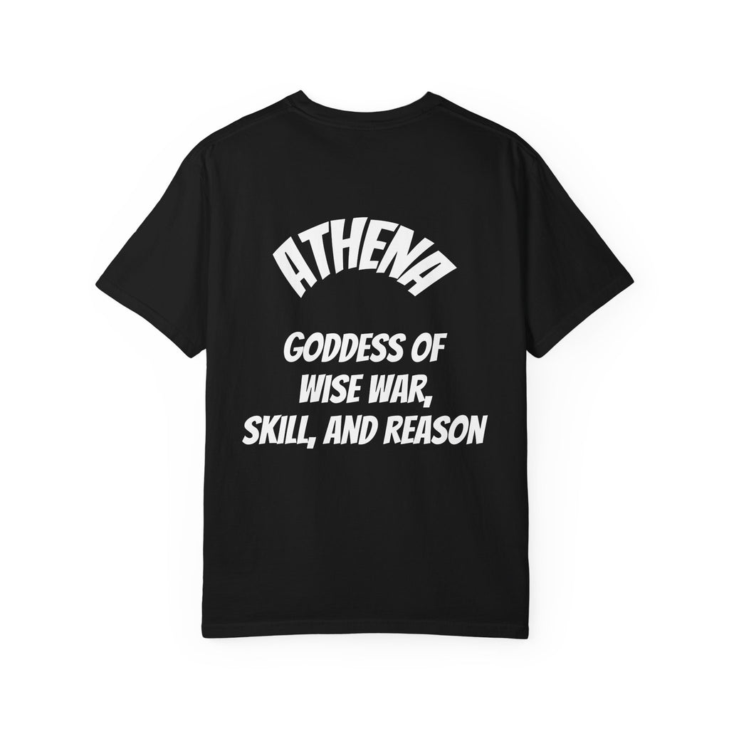Athena Goddess Graphic T-Shirt — Golden Mythology Art Tee