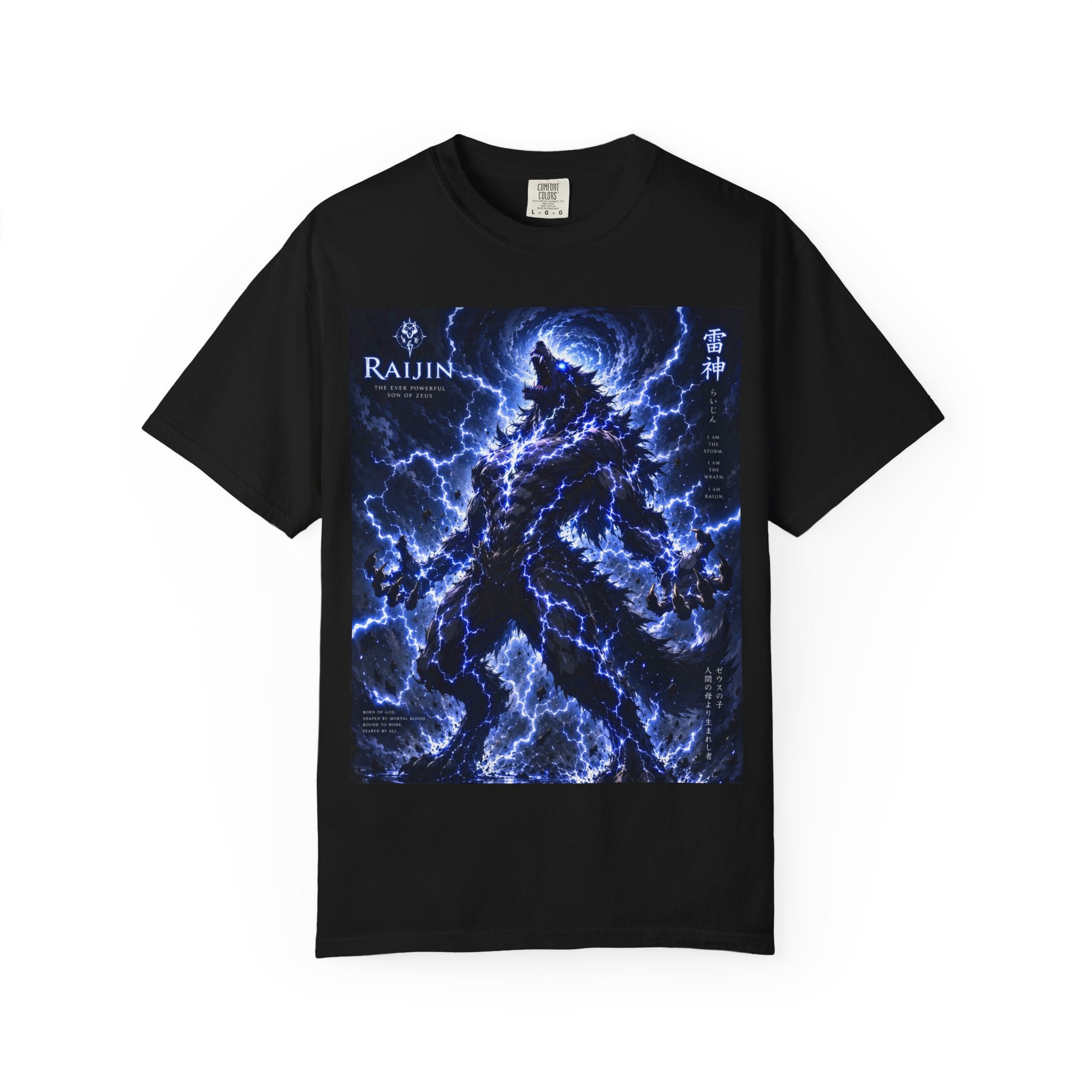 Raijin Lightning T-Shirt — 'I Am the Storm, I Am the Wrath' Graphic Tee