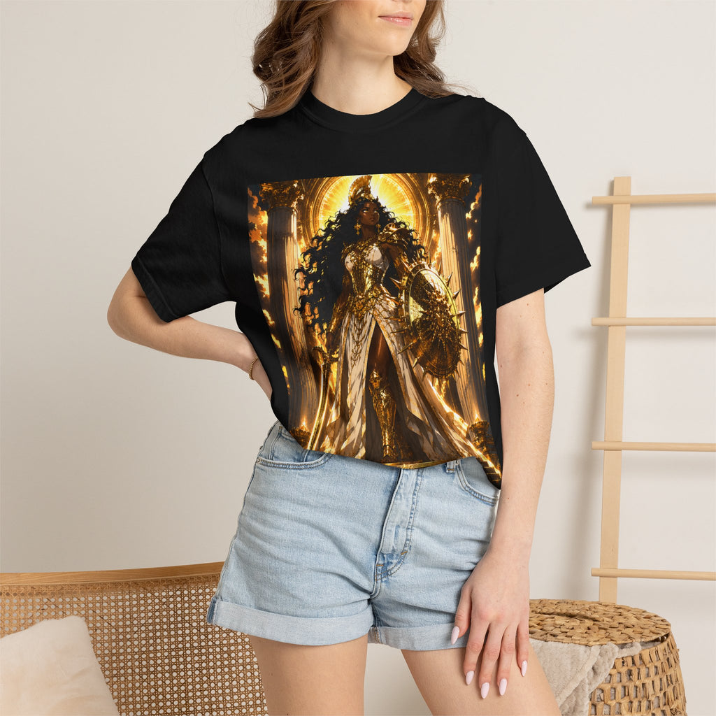 Athena Goddess Graphic T-Shirt — Golden Mythology Art Tee