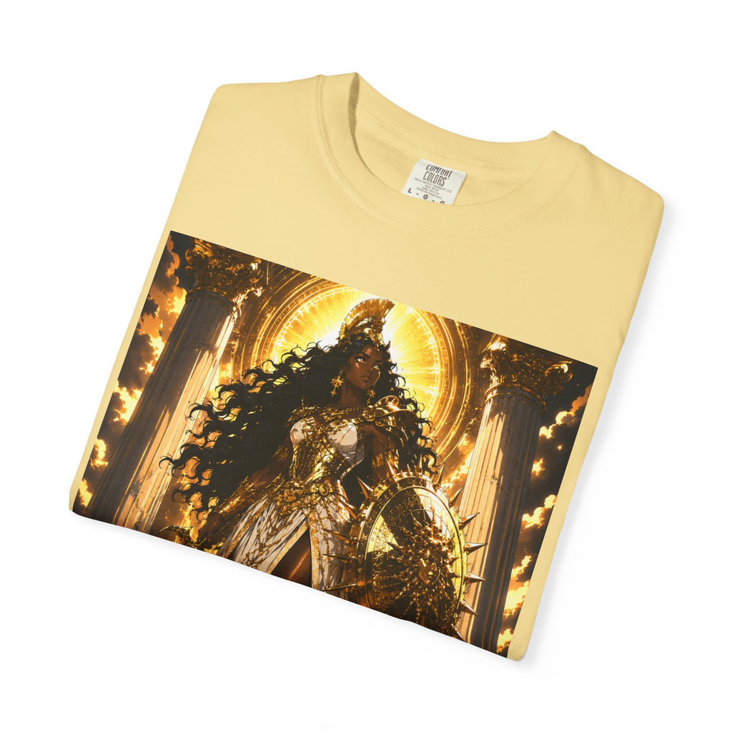 Athena Goddess Graphic T-Shirt — Golden Mythology Art Tee