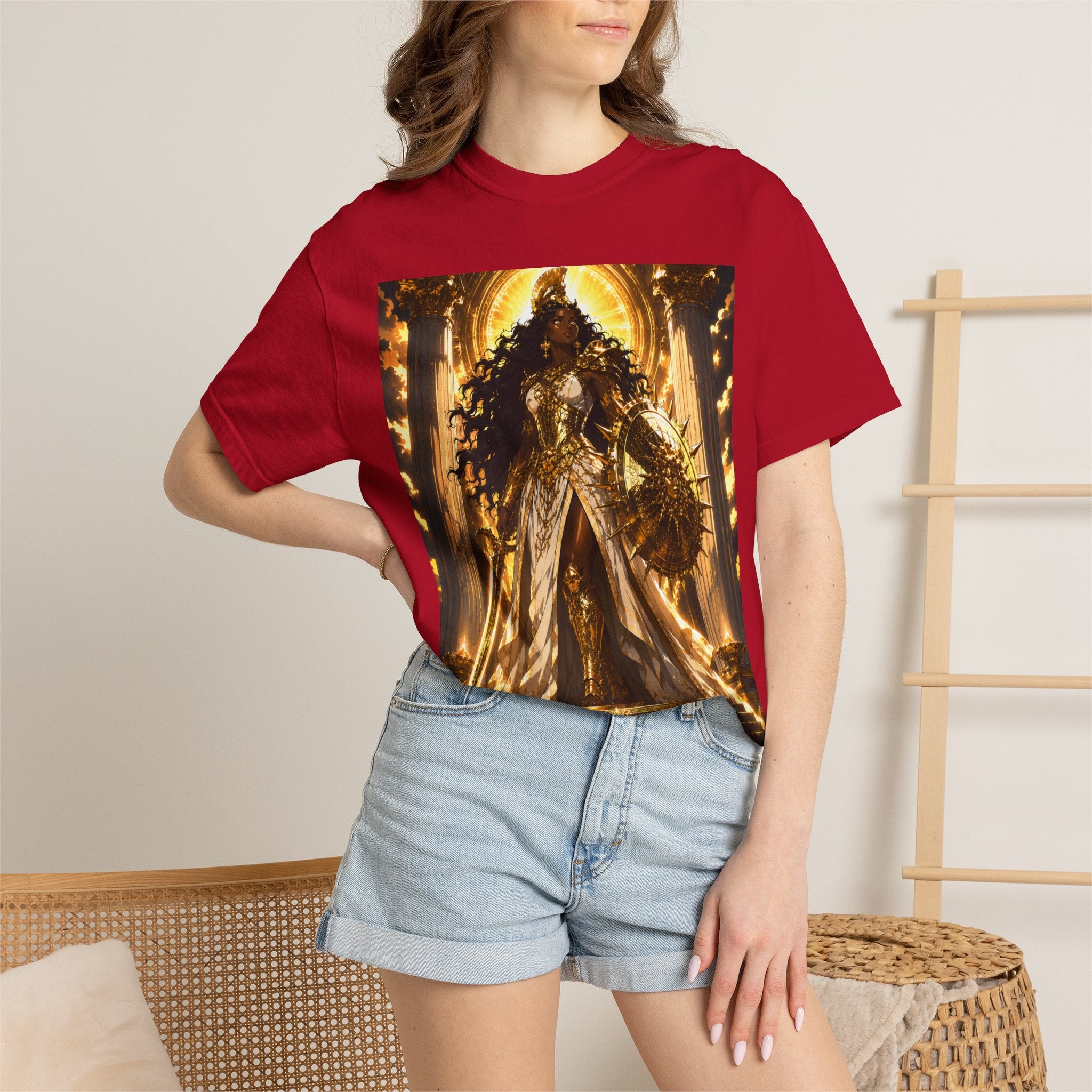 Athena Goddess Graphic T-Shirt — Golden Mythology Art Tee