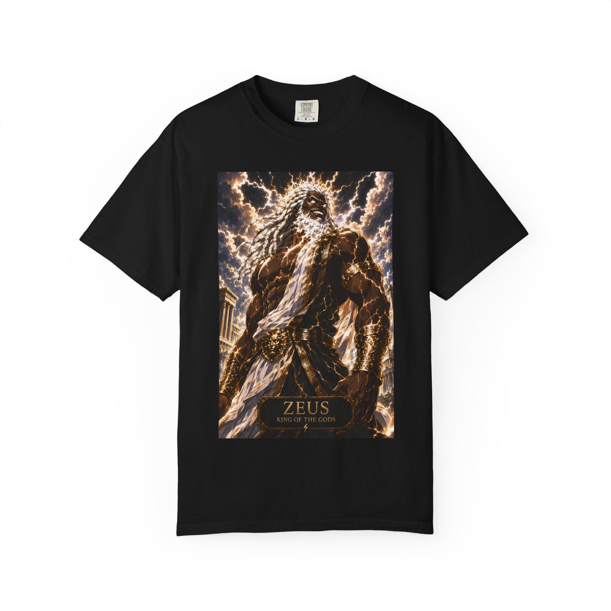 Zeus Graphic T-Shirt — Mythic Lightning God Poster Tee