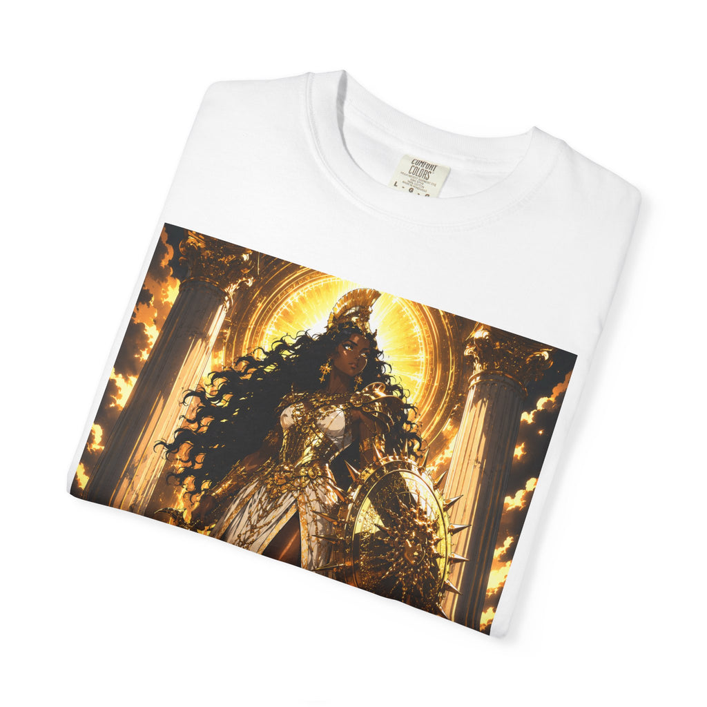 Athena Goddess Graphic T-Shirt — Golden Mythology Art Tee