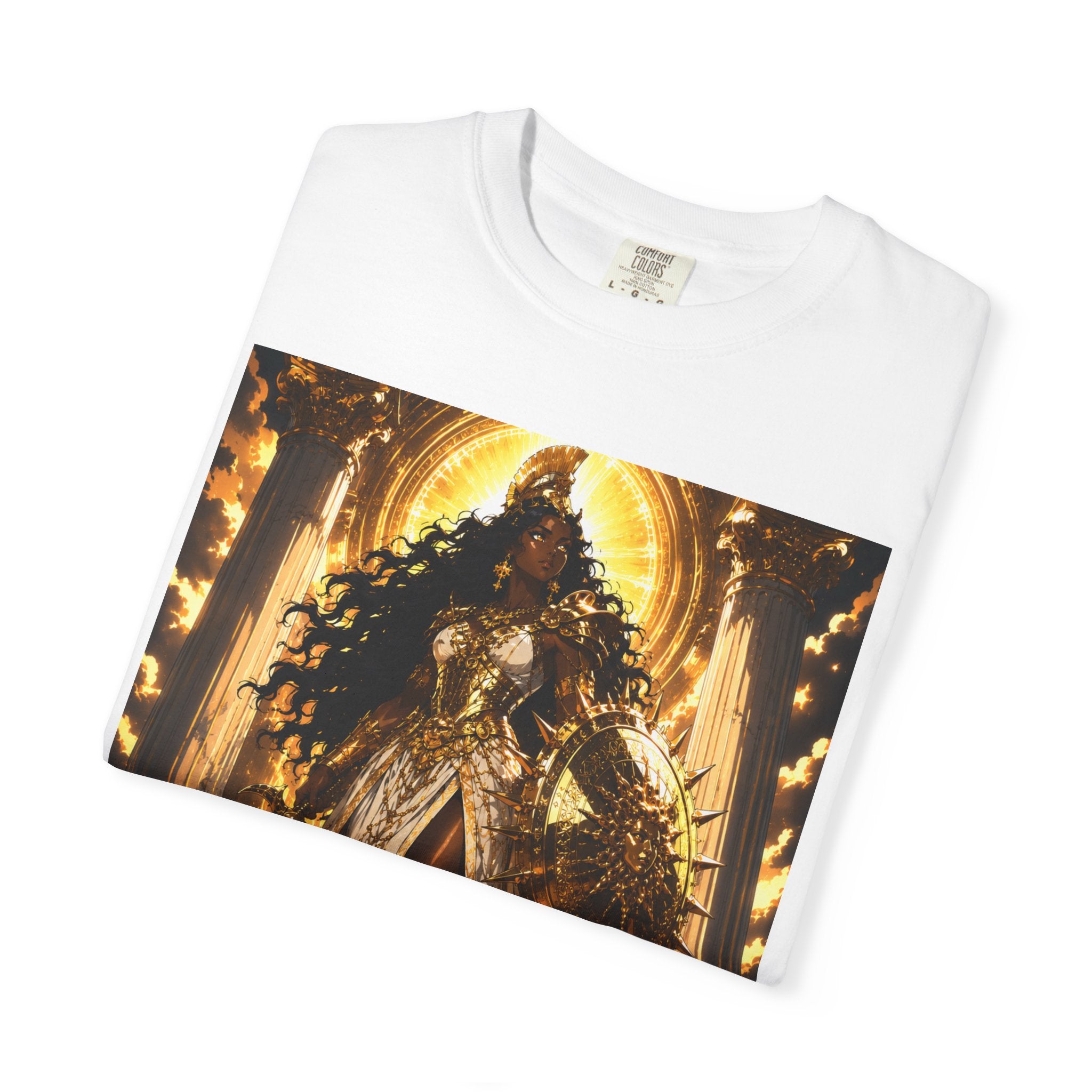Athena Goddess Graphic T-Shirt — Golden Mythology Art Tee