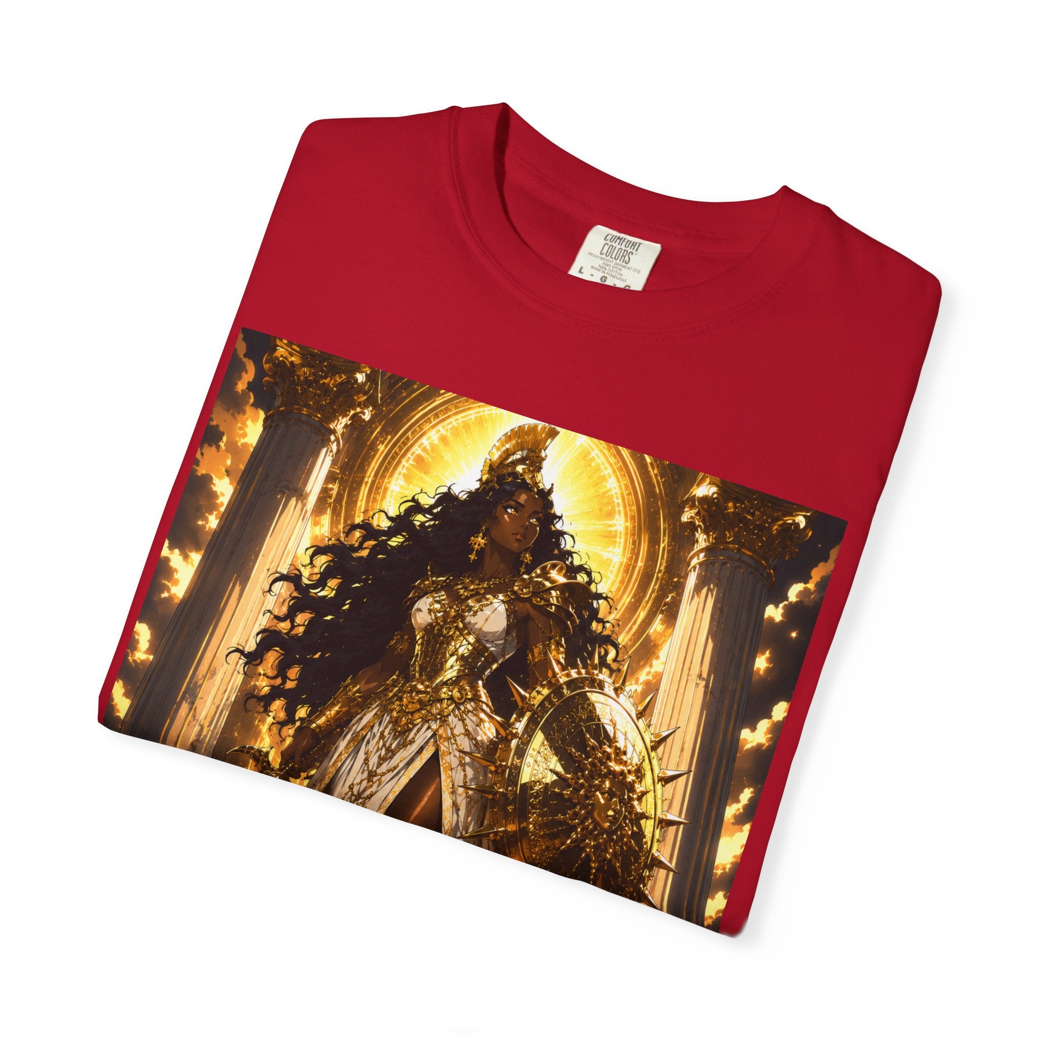 Athena Goddess Graphic T-Shirt — Golden Mythology Art Tee