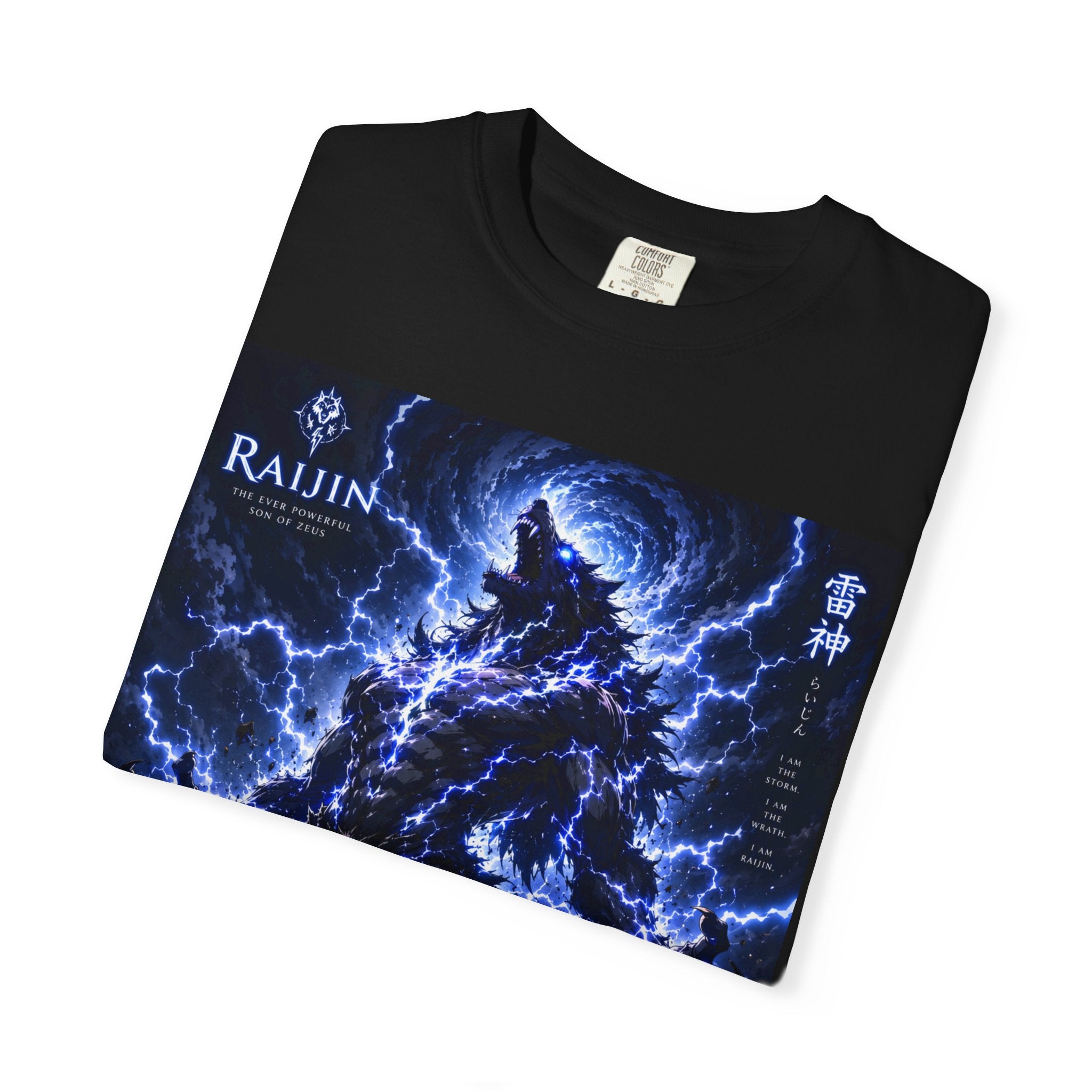 Raijin Lightning T-Shirt — 'I Am the Storm, I Am the Wrath' Graphic Tee