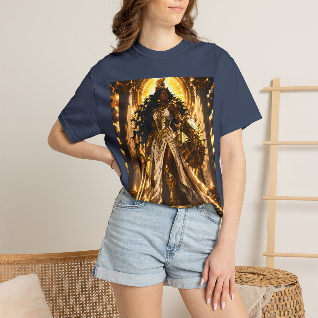 Athena Goddess Graphic T-Shirt — Golden Mythology Art Tee