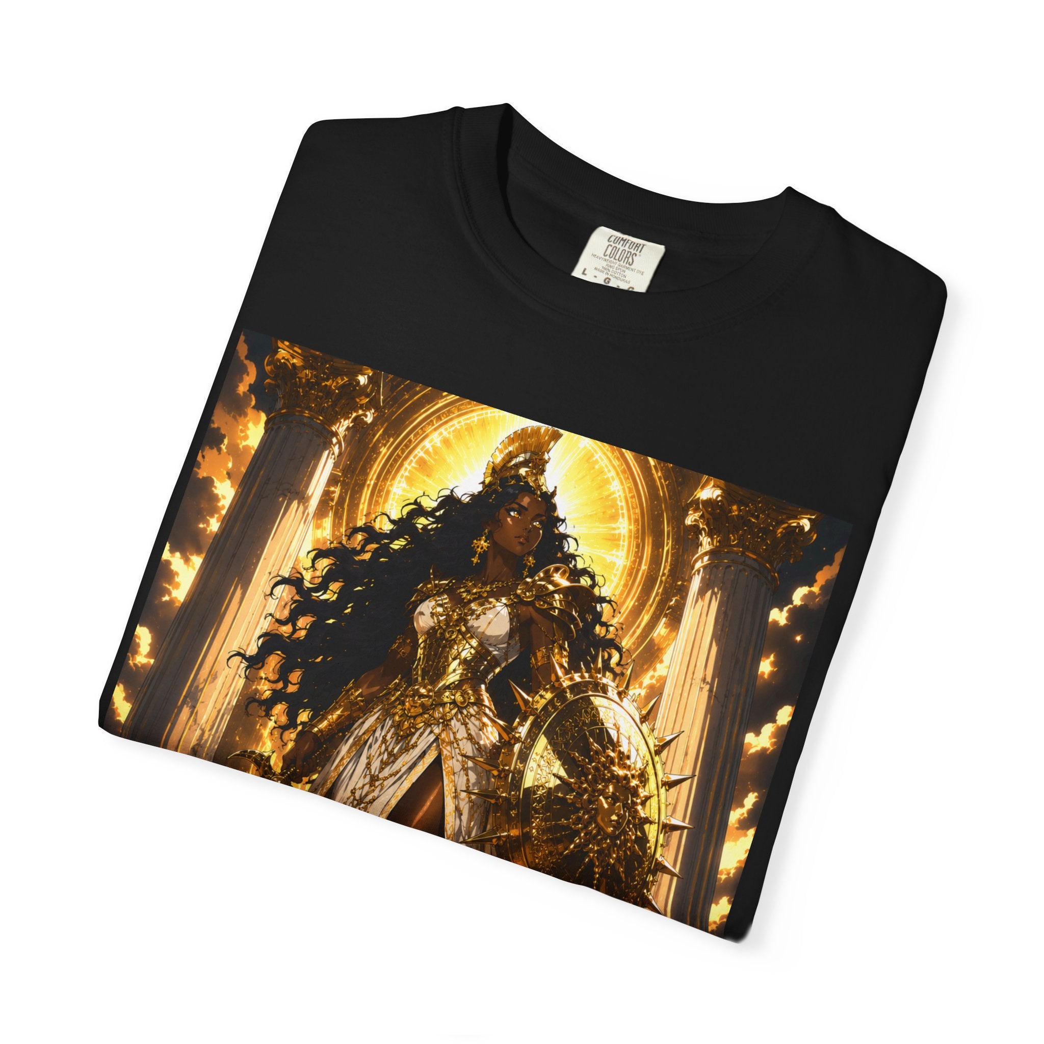 Athena Goddess Graphic T-Shirt — Golden Mythology Art Tee